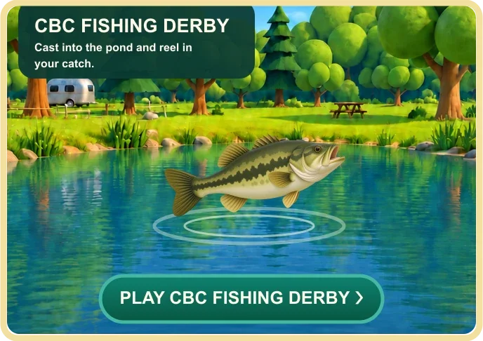 CBC Fishing Derby - play the fishing game at Charlie Brown Campground